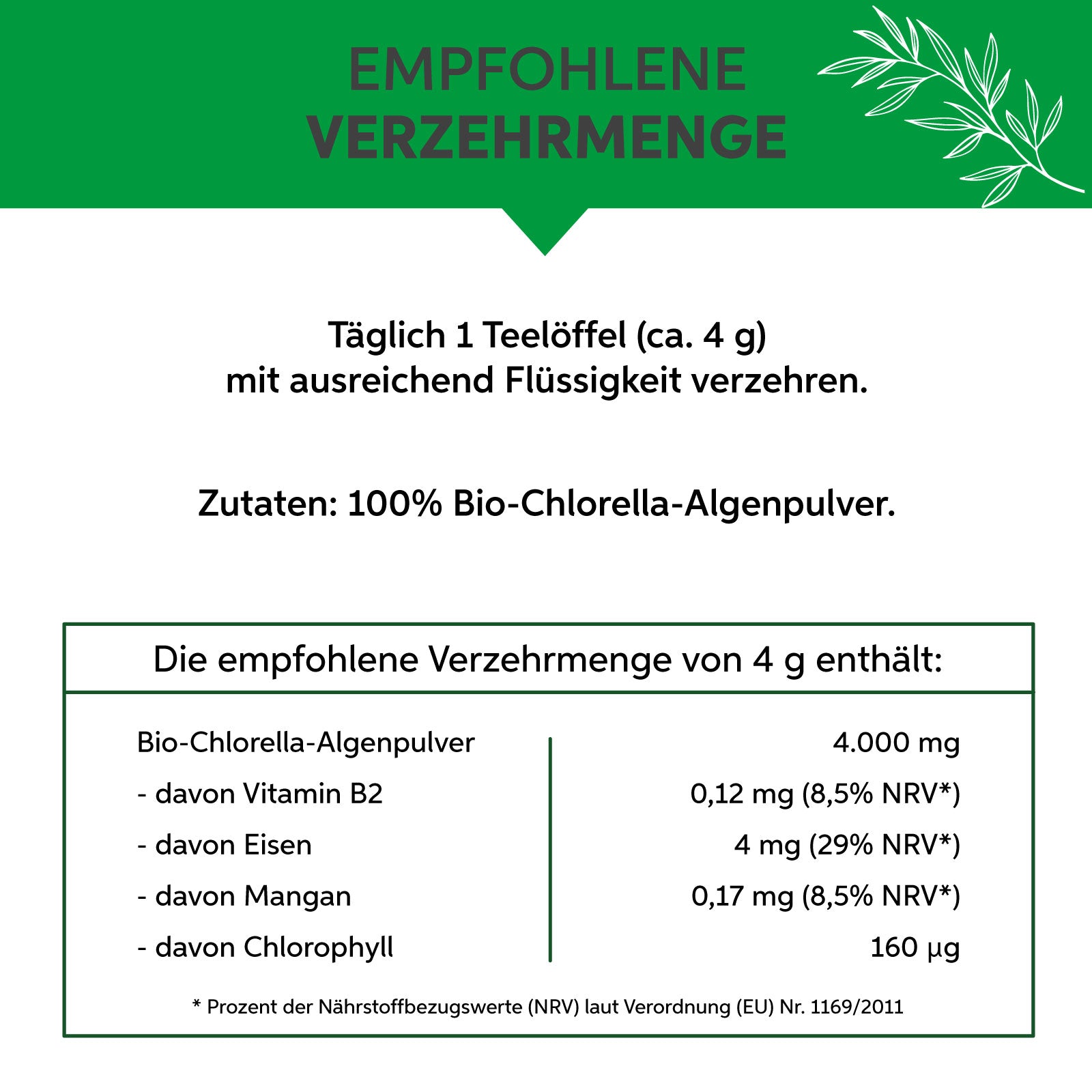 Bio Chlorella Pulver
