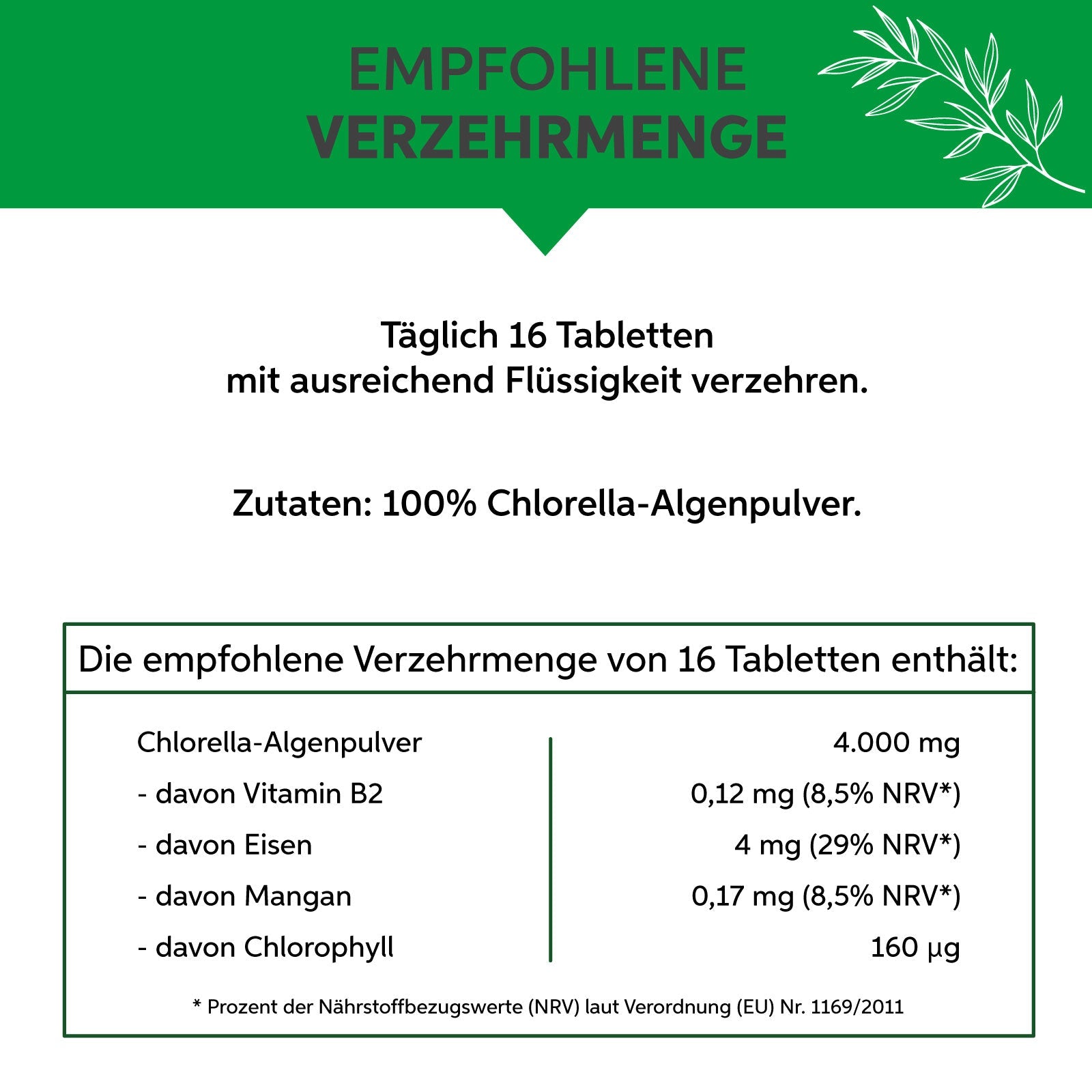 Bio Chlorella Presslinge