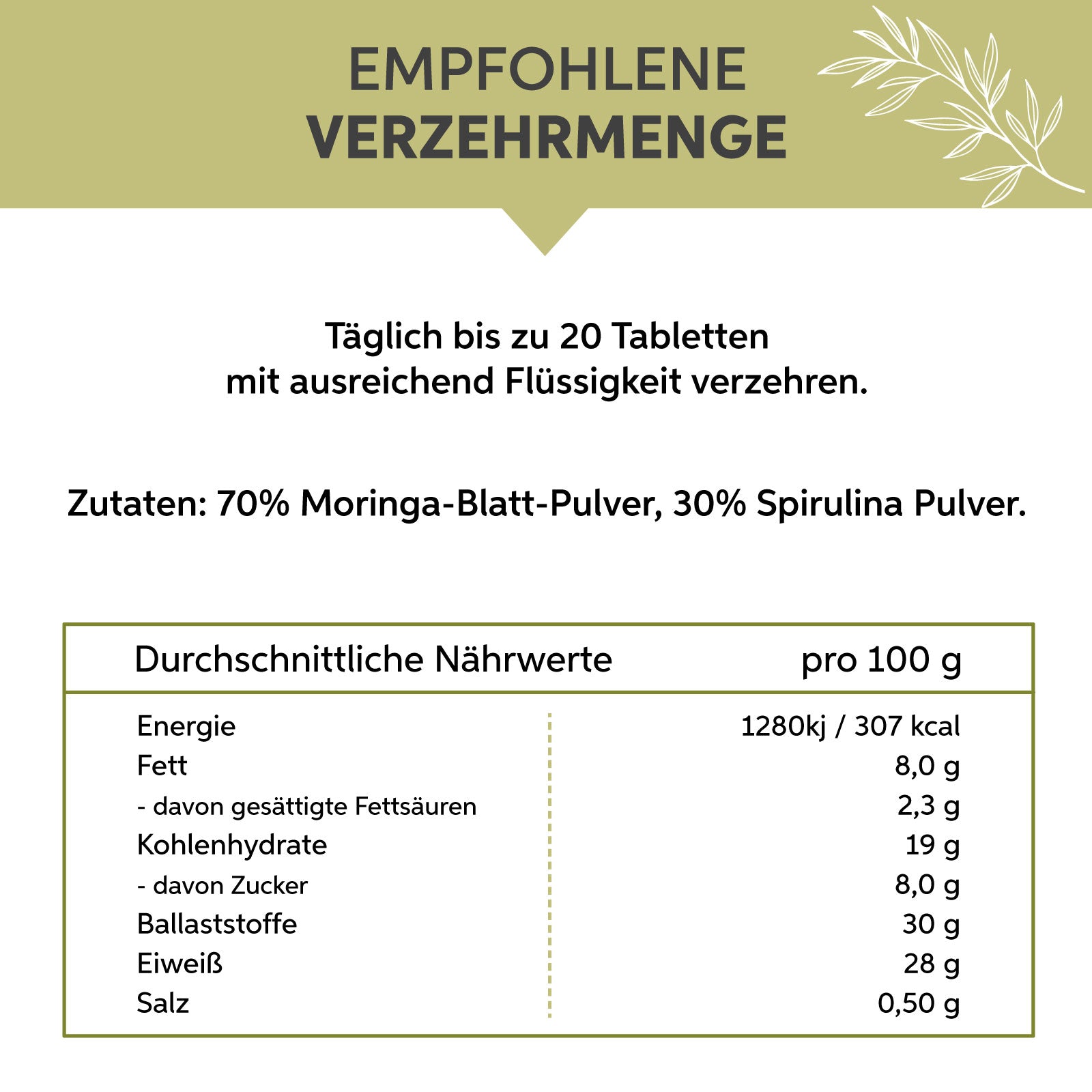 Moringa Presslinge