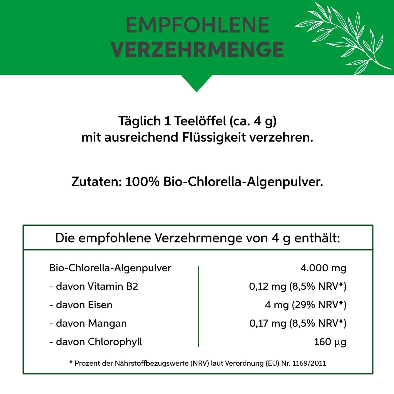 Bio Chlorella Pulver