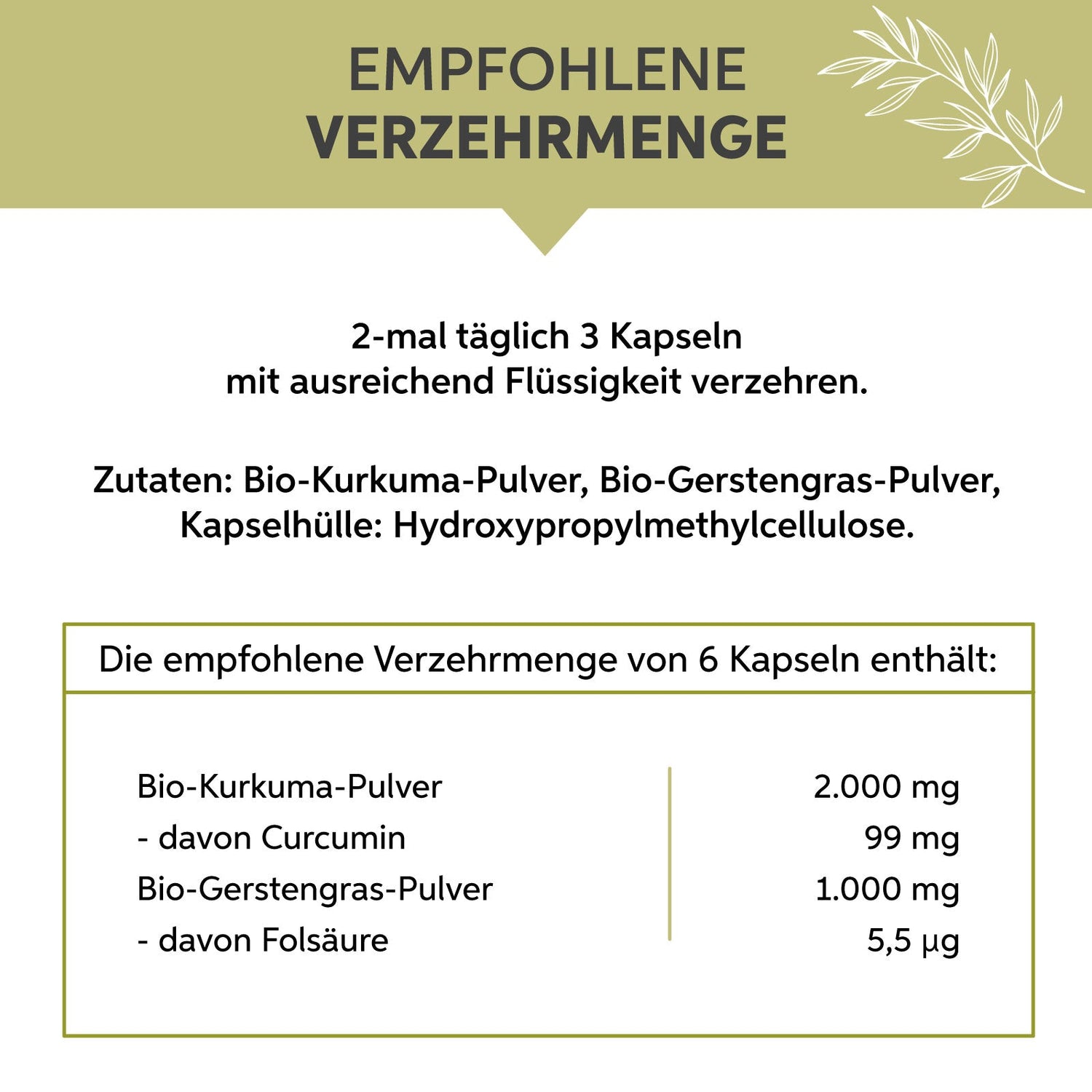 Bio Kurkuma Gerstengras Kapseln