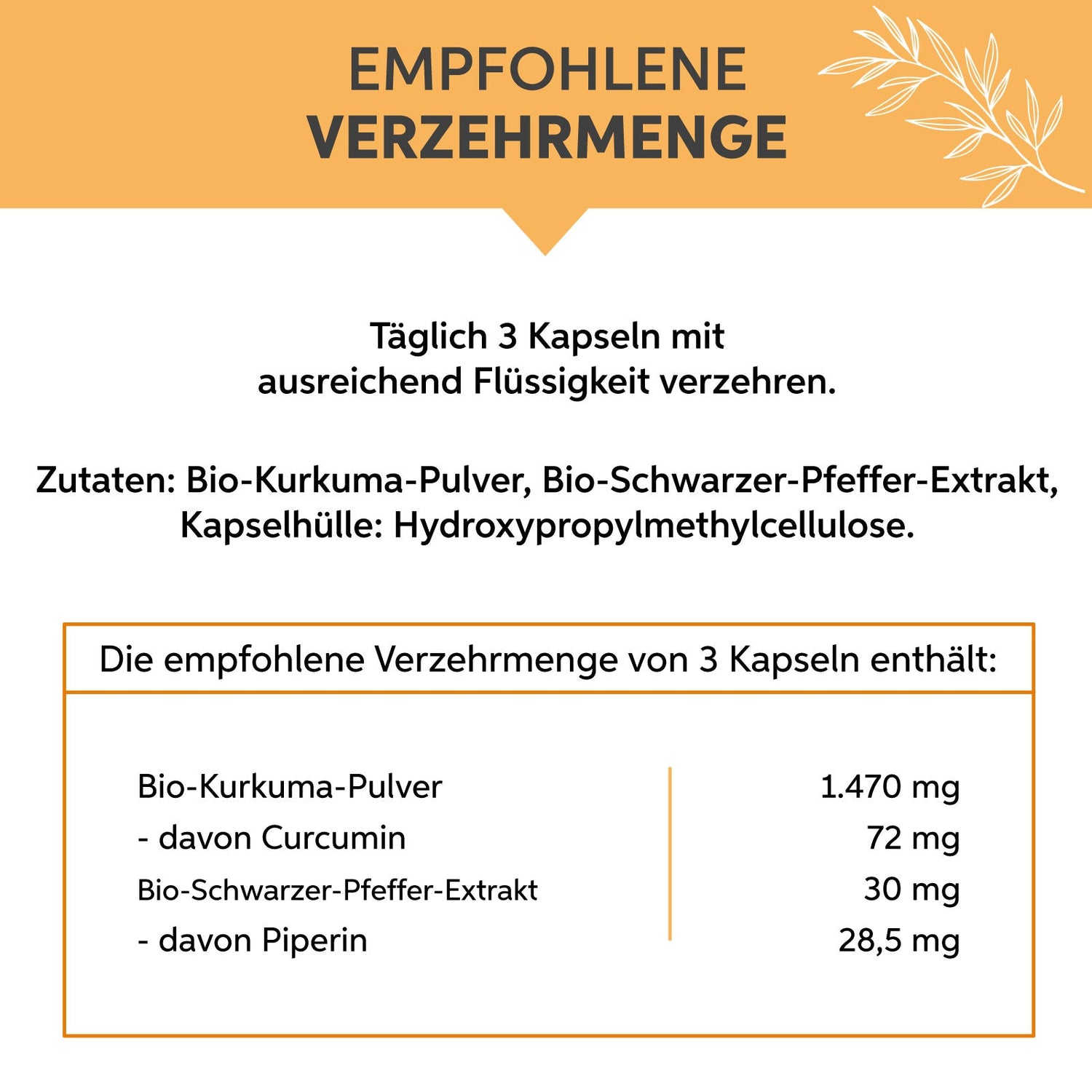 Bio Kurkuma Piperin Kapseln