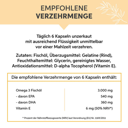Omega 3 Fischöl Kapseln 500mg