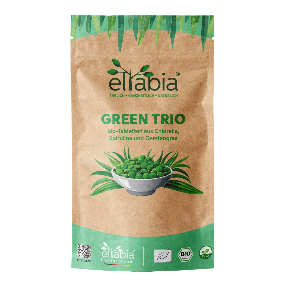 Bio Green Trio Presslinge (Mix aus Chlorella, Spirulina und Gerstengras)