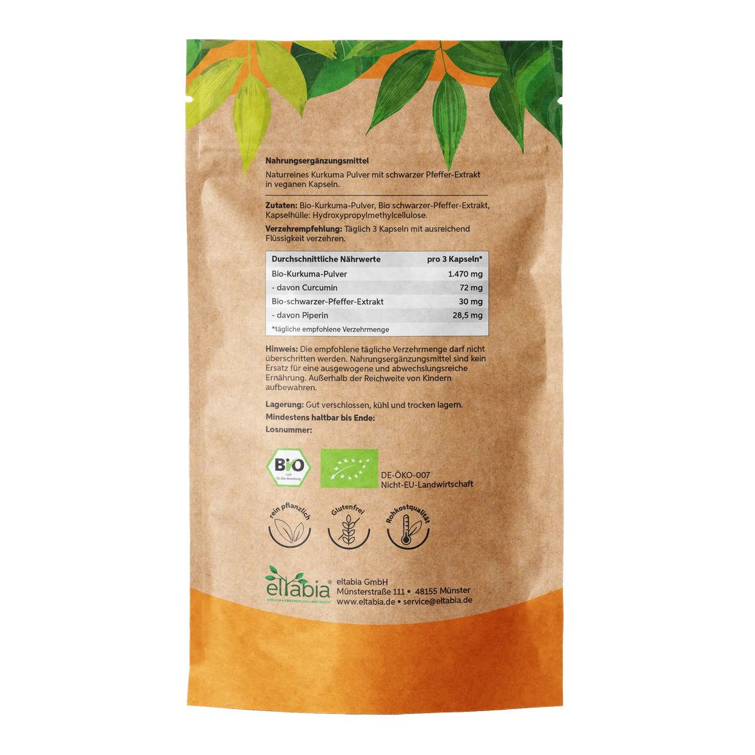 Bio Kurkuma Piperin Kapseln